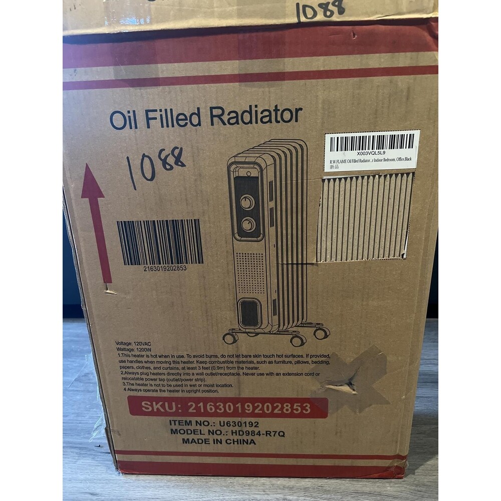 Open Box Oil Filled Radiator Heater - 1200W